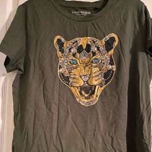 Premium Guess Bling leopard 🐆 Tee ✨